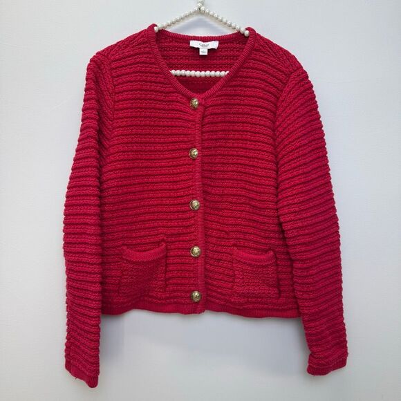 CeCe Red Front Packet Cardigan🟠 - Picture 4 of 9